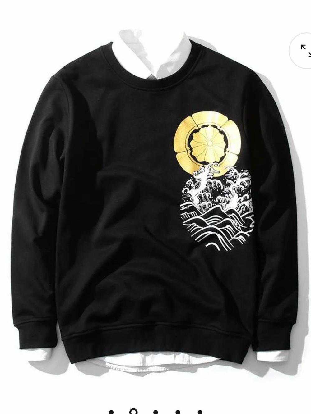 Koisea Koi and Wave Embroidered Sweatshirt